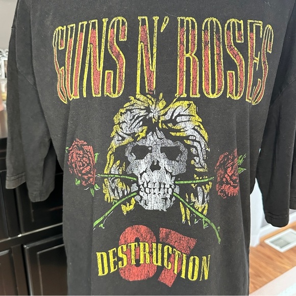 Guns N’ Roses 1987 UK Tour Tee | 2016 Official Reprint Band Shirt - Picture 5 of 10